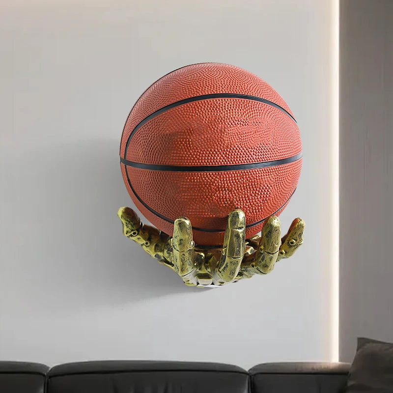 Creative Robotic Arm Basketball Rack Wall Mounted Basketball and Football Storage Rack Home Living Room Decoration Ornaments