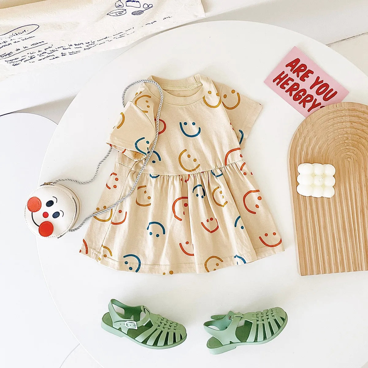Sanlutoz Summer Baby Dress Holiday Short Sleeve Casual Kids Girls Clothing Cute Printing