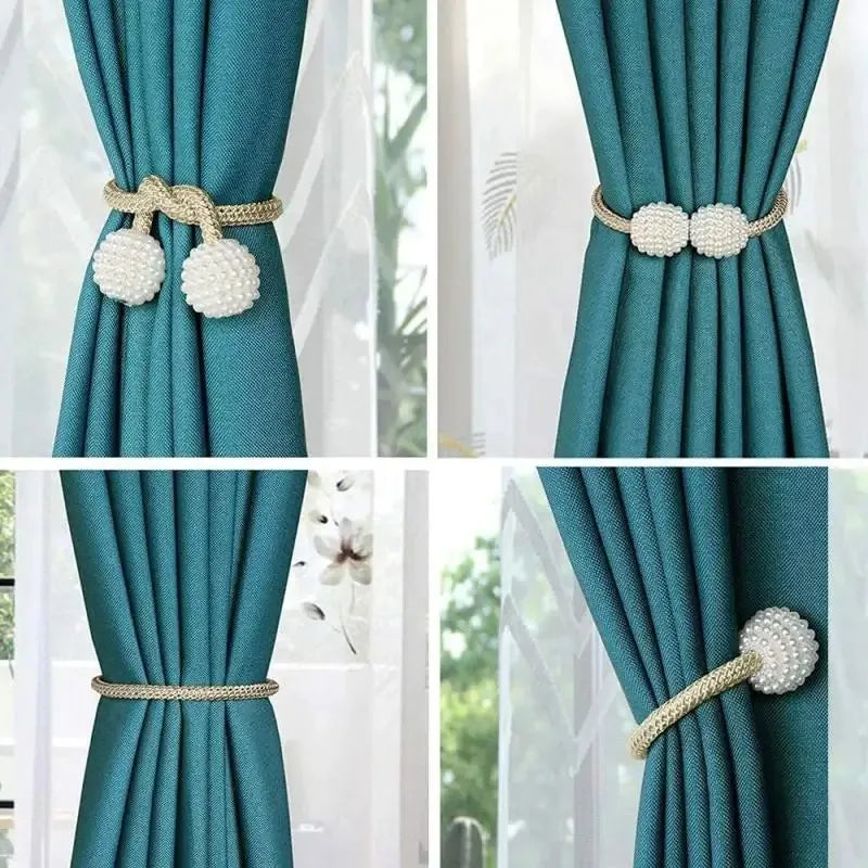 4/2/1Pcs Pearl Magnetic Curtain Clip Curtain Holders Tie Back Buckle Clips Hanging Ball Buckle Tie Back Curtain Decor Accessorie