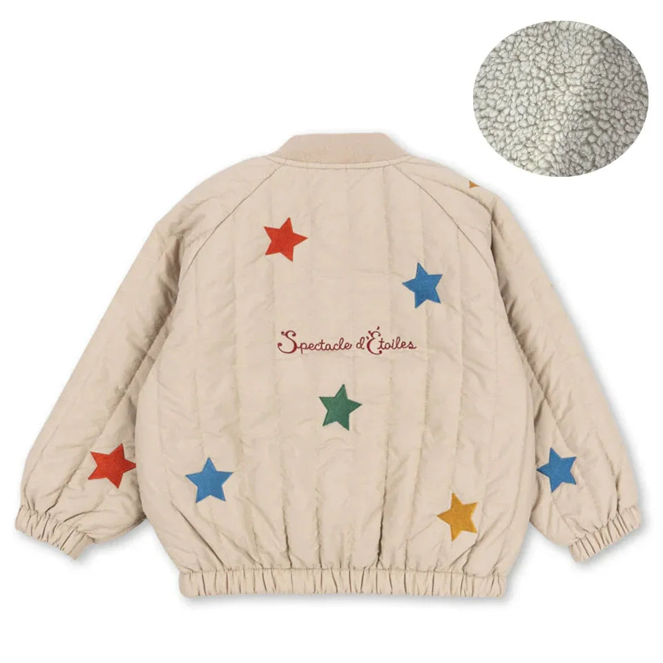 Children's Jacket 2026 Winter New Printed Cute Fleece Thermal Girls Jacket Cotton Thickened Windproof Boys Baby Cotton Clothes