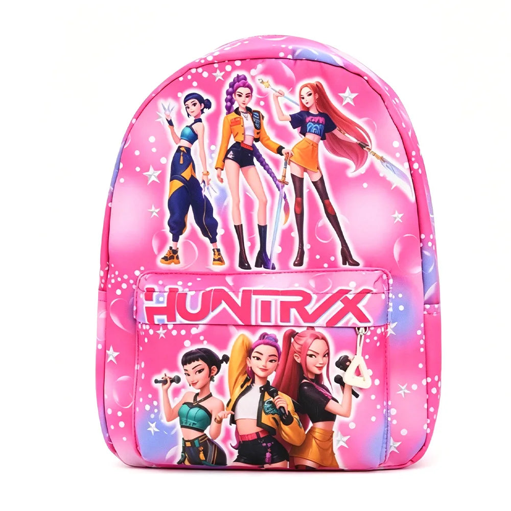 Pink 10-Inch Lightweight Backpack K D H Rumi Mira Zoey HUNTR/X Saja School Bag for Boys And Girls Kindergarten Moch