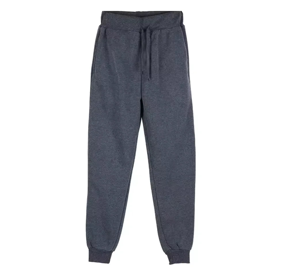 Men's Casual Sweatpants Fleece Sports Pants Unisex Fashion Solid Loose Trousers Streetwear Autumn Winter Jogging Fitness Pants