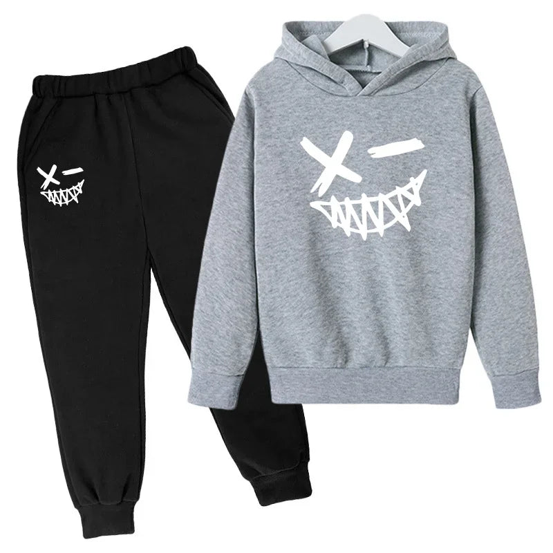 Evil Smile Printed 2025 Baby Summer Clothes for Children From 1 to 12 Years Kids Clothes Boys Child Sets Suit for Girls Boy Set