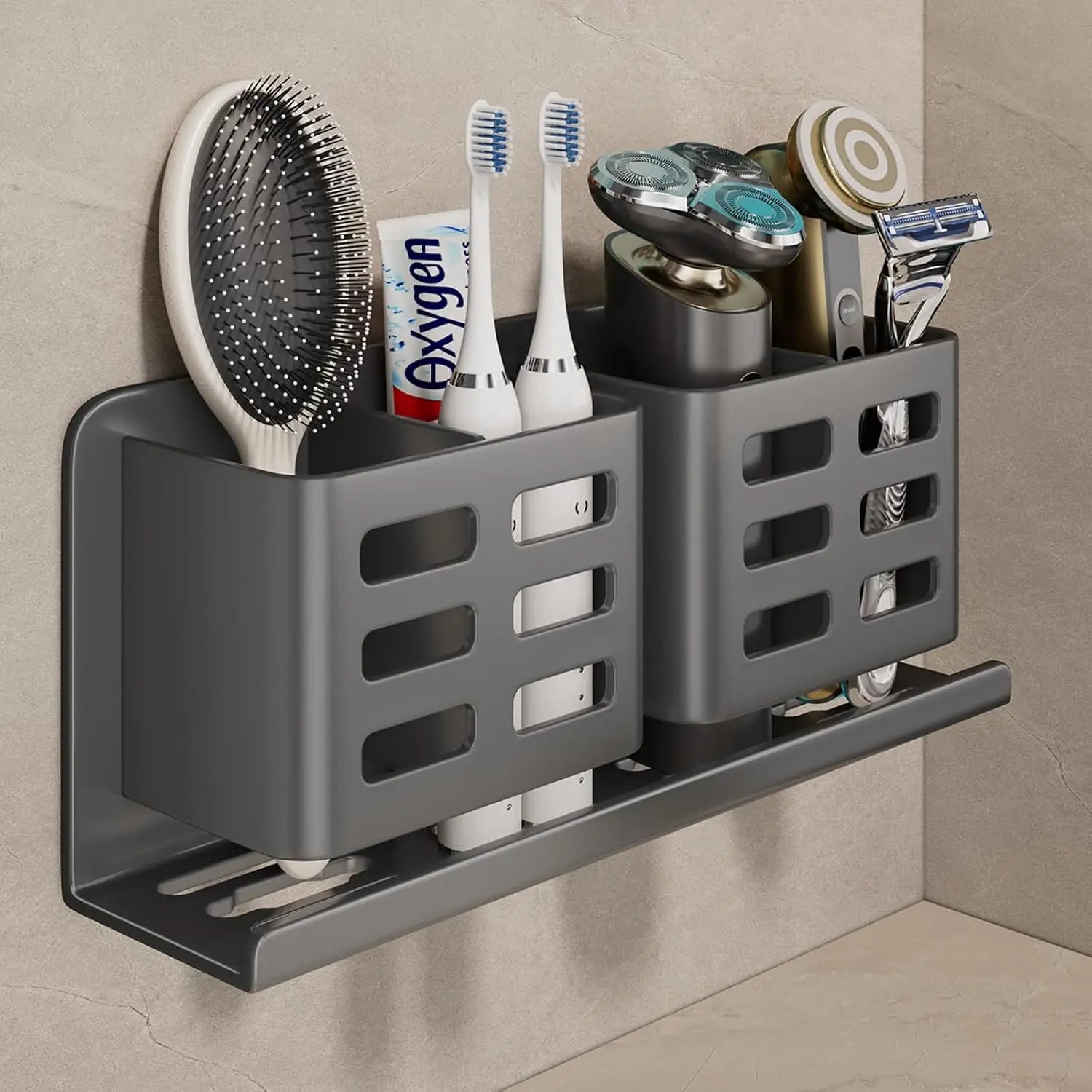 Wall Mounted Storage Holder 1Pc Hanging Bracket Box for Bathroom Toiletries Kitchen Office Adhesive or Screw Mount Sturdy