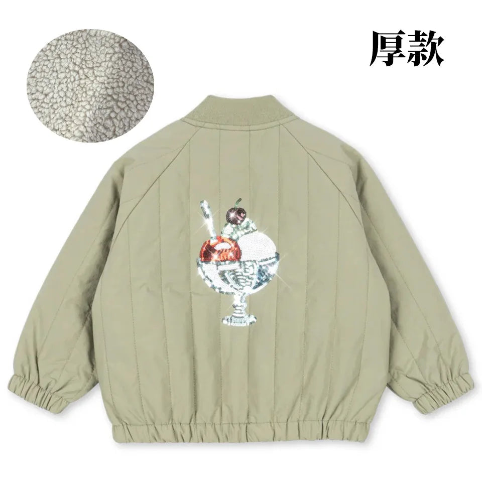 Children's Jacket 2026 Winter New Printed Cute Fleece Thermal Girls Jacket Cotton Thickened Windproof Boys Baby Cotton Clothes