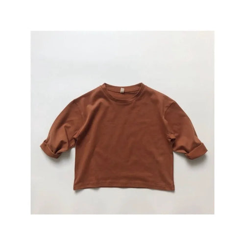 100%Cotton Unisex Children Boys Girls Toddler T-shirts Full Sleeve Kids Tees