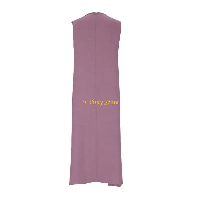 N58F Summer Dresses for Women Cotton Linen Maxi Dress Casual Sleeveless Long Sundress Vacation Outfits