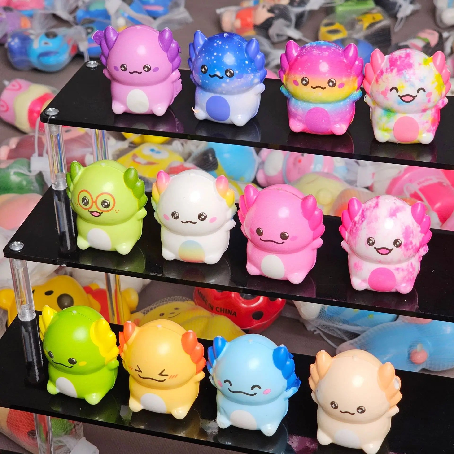 24/36/48 Pcs Axolotl Slow Squishy Toys 12 Styles Soft Stress Relief Fidgets Toys for Kids Party Favors Classroom Novelty Prizes