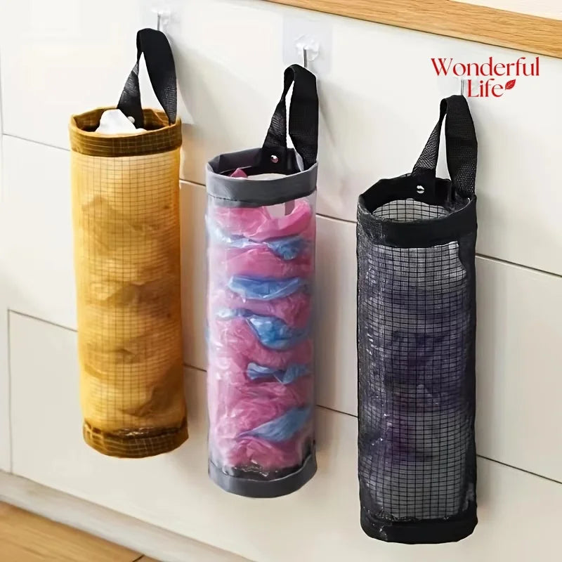 Garbage Bag Storage Kitchen Garbage Organizer Plastic Bag Holder Organizing Hanging Garbage Collection Storage Bag