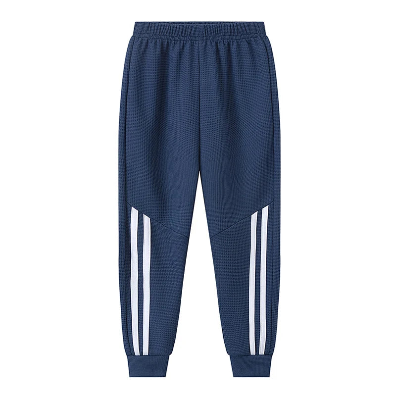 1/3 Piece Autumn And Winter Children's Waffle Solid Color Simple Basic Pants For Boys And Girls Sports And Casual Sweatpants