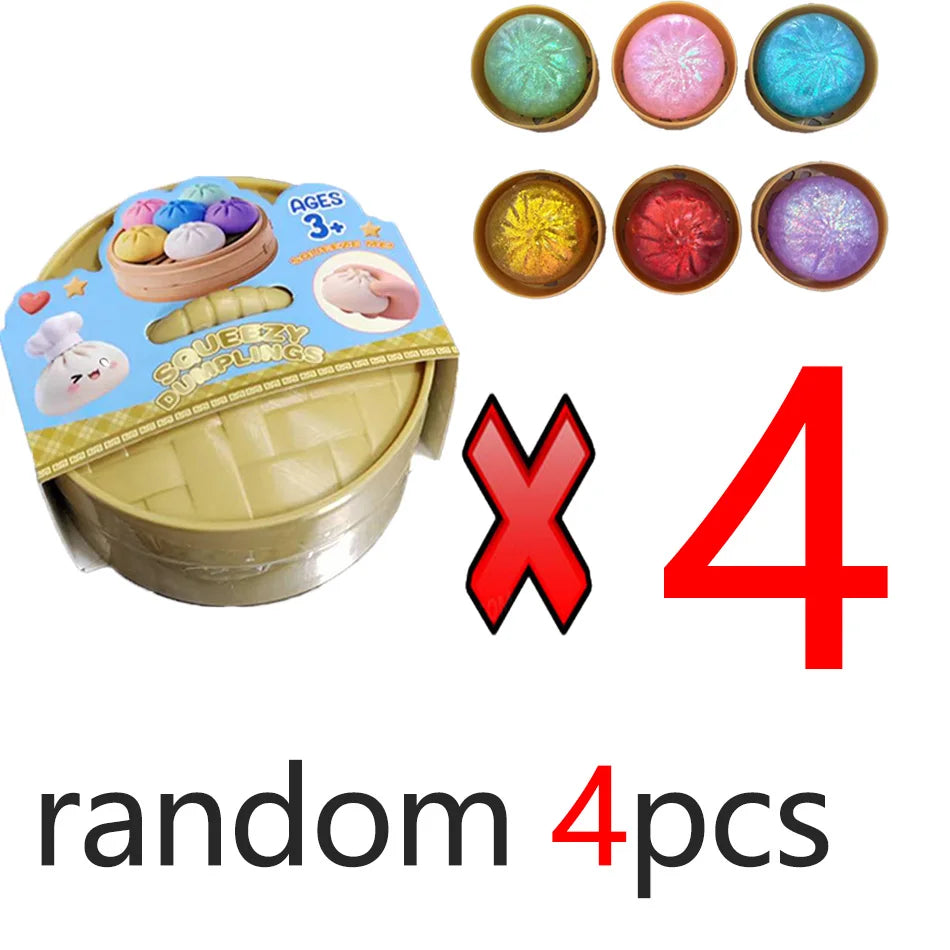 Glitter Dumpling Glitter Dumpling Squishy with Box Dumplings Sensory Squeeze Toy for Stress Relief