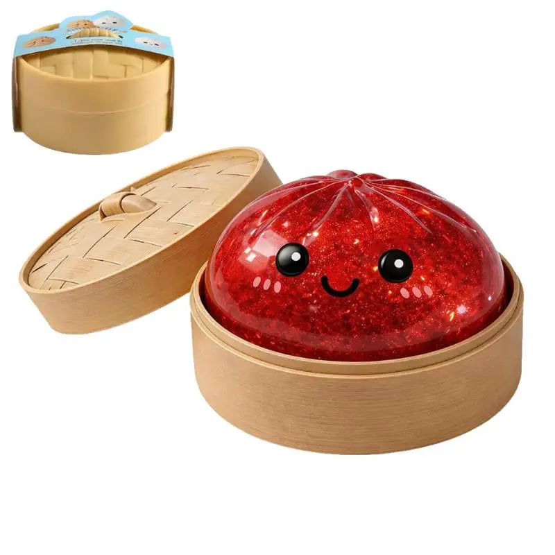 Simulation Steamed Bun Glitter  Toy Soft Elastic Stress Reliever Squeeze Toy for Home Office Anxiety Relief