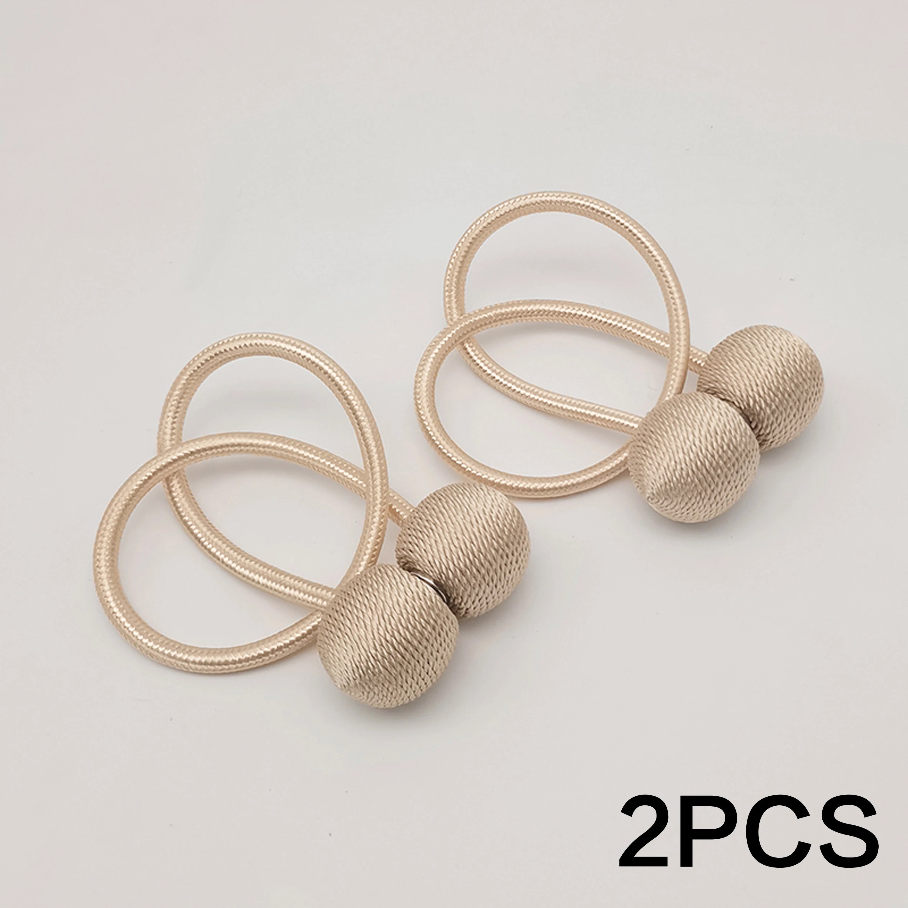 2pcs modern minimalist magnetic ball curtain tiebacks with thicker twisted cords can be styled at will,for bedrooms, living room