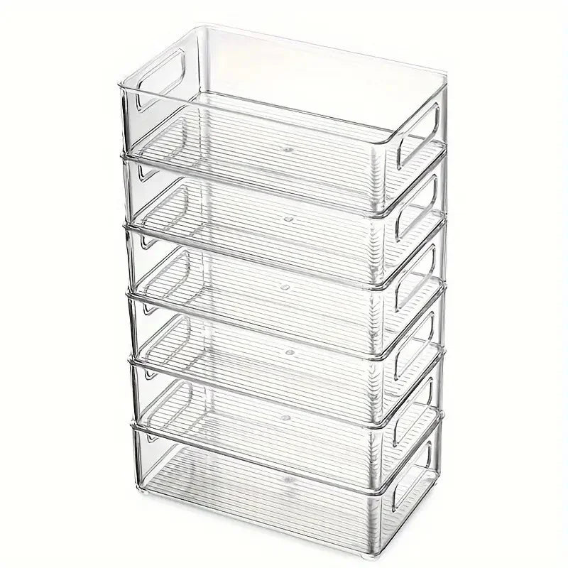 Transparent Refrigerator Organizers Durable Easy-to-Clean Multifunctional Food Storage Box for Fruits Vegetables Meats, etc