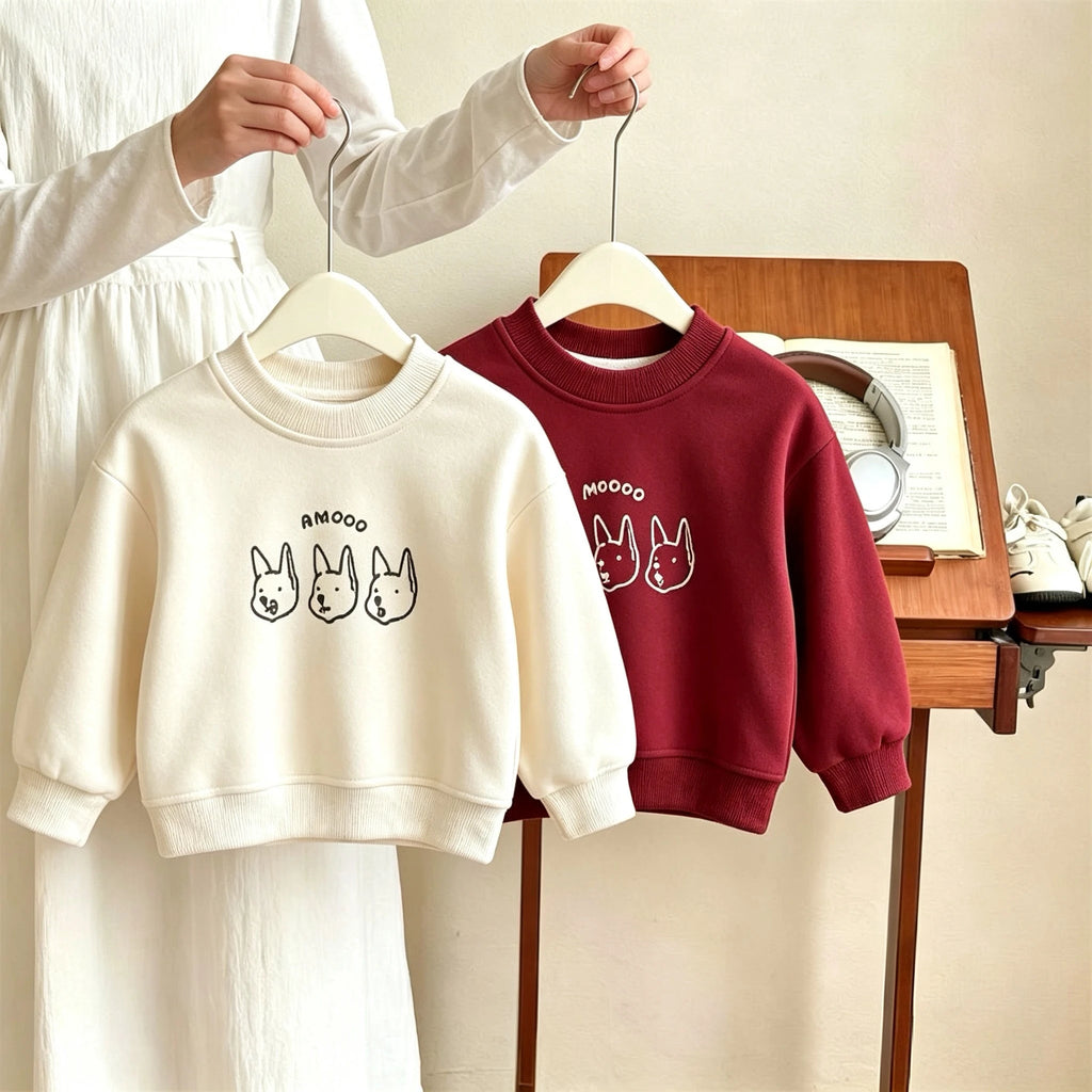 0-6 Year Old Girls Long Sleeve Sweatshirt Tops Autumn Clothes Simple Fashion Kids O-neck Pullover Hoodie Children's Clothing