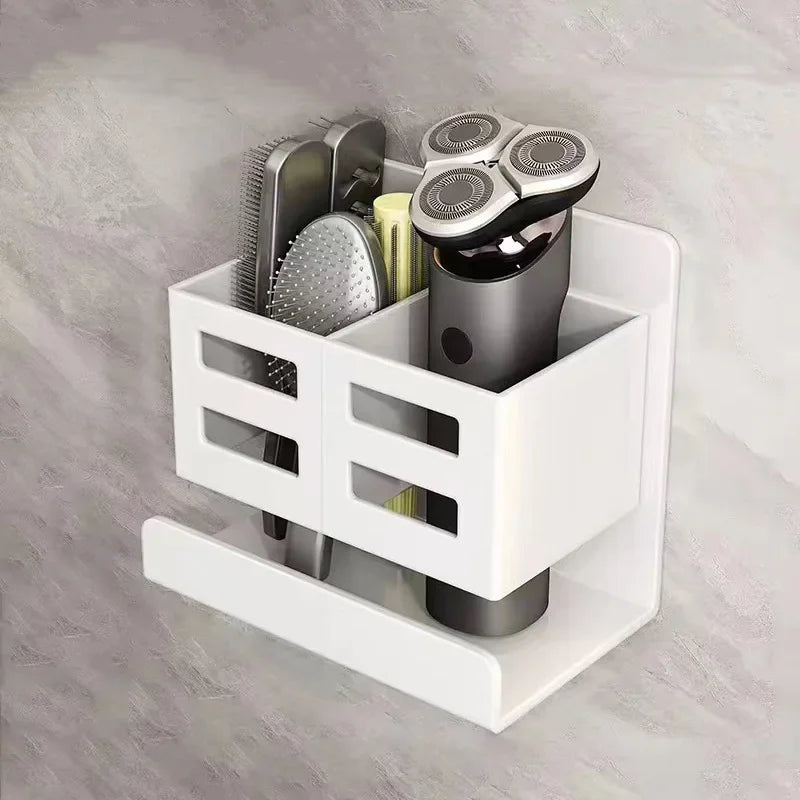 Hole-free Multifunctional Toothbrush Holder Bathroom Razor Hair Comb Toothbrush Storage Rack Wall-Mounted Bathroom Supplies