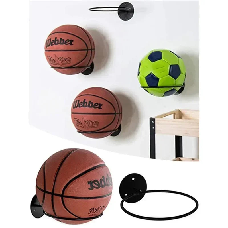 2025 New 1-5pcs Iron Basketball Football Volleyball Storage Rack Household Wall Mounted Ball Rack Wall Storage Rack