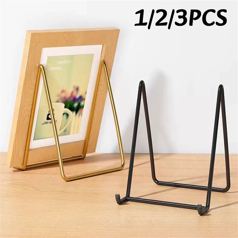 1-3PC Iron Art Magazine Display Stand Home Photo Frame Display Rack Plate Bowl Picture Frame Photo Book Pedestal Holders Storage