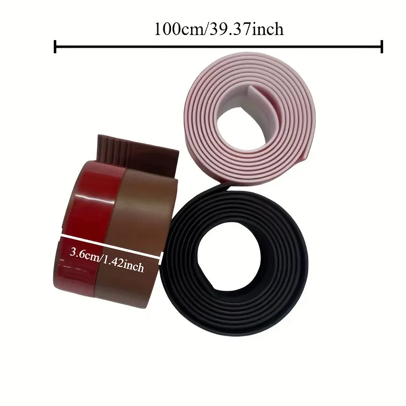 YITAPE 1M Thickened Door Bottom Seal Strip Self-Adhesive Silicone Rubber Weatherstrip Soundproof Windproof Dustproof Gap Sealer