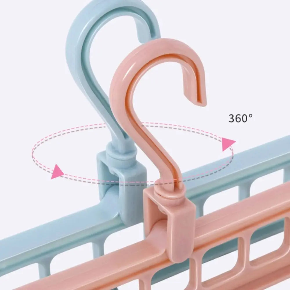 9-Hole Wardrobe Storage Rack Multifunctional Foldable Clothes Drying Rack Storage Clothes Rack Space-saving Clothes Hanger