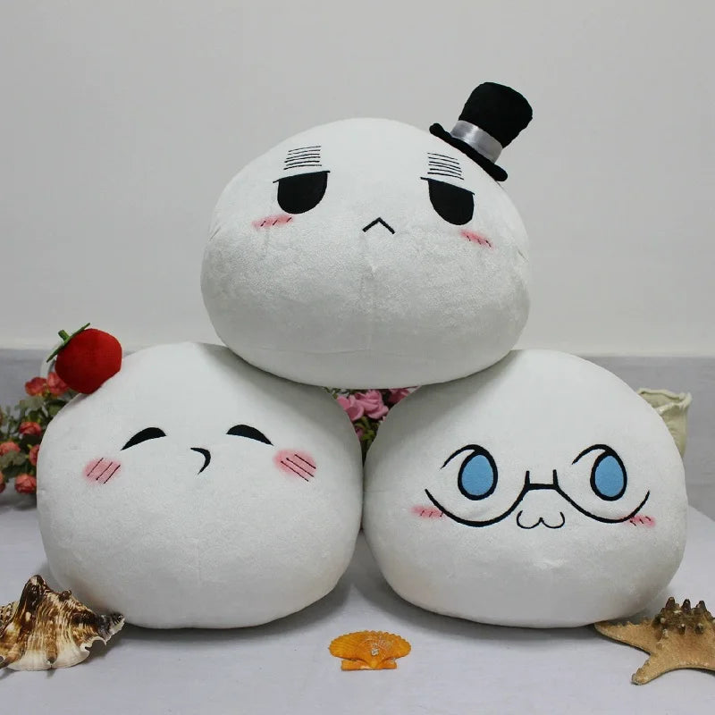 Classic Round Ball Shape Plush Pillow Toy Multi Expression Anime Character Stuffed Doll Role Play Decorative Plush Figurine Gift