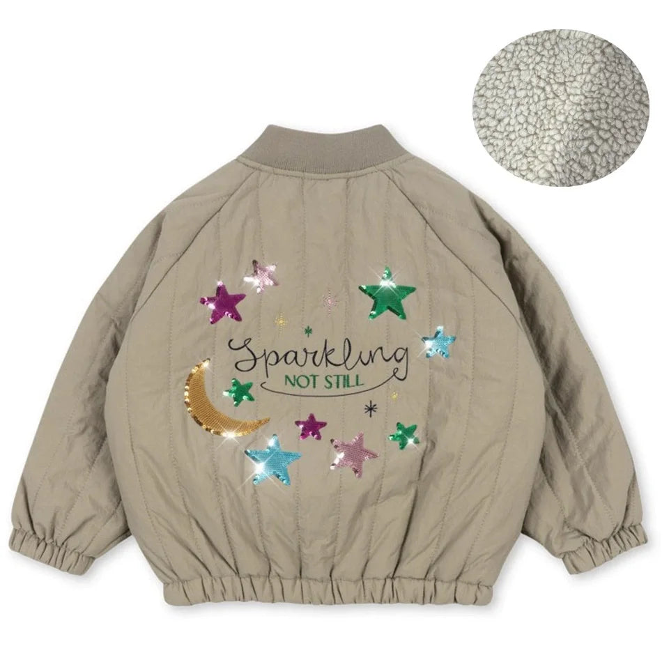Children's Jacket 2026 Winter New Printed Cute Fleece Thermal Girls Jacket Cotton Thickened Windproof Boys Baby Cotton Clothes
