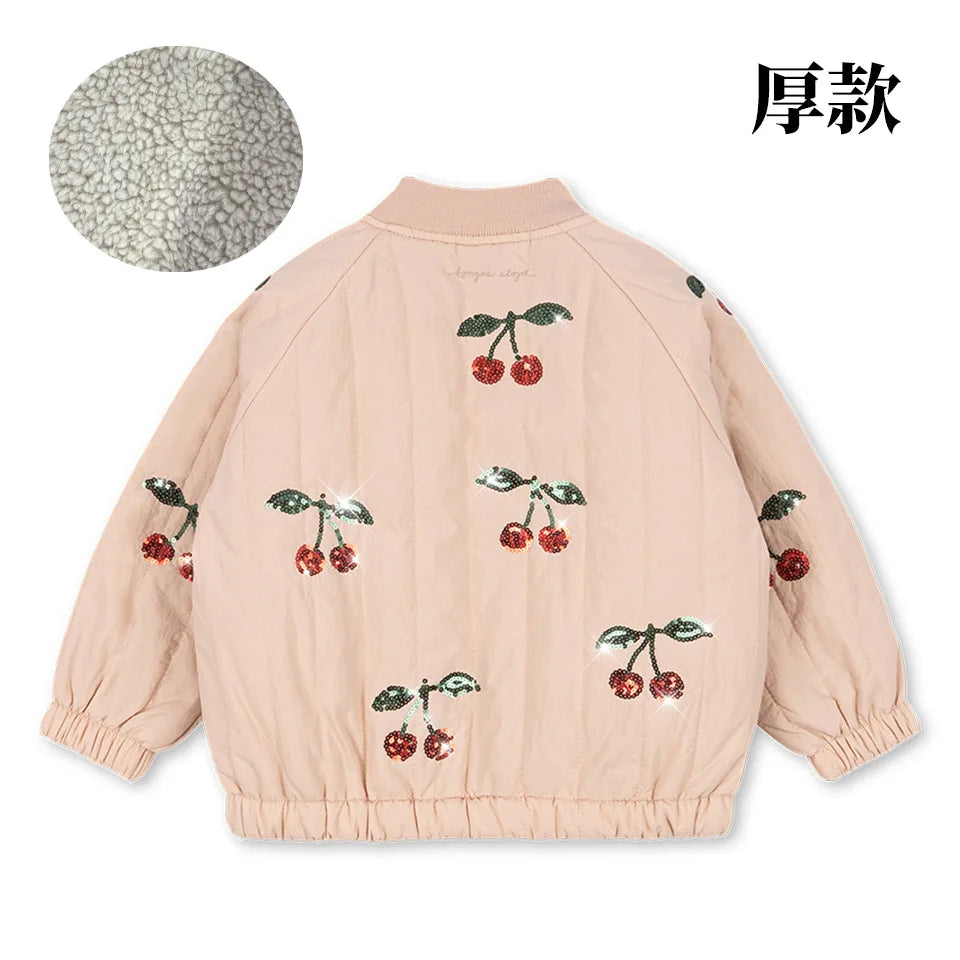 Children's Jacket 2026 Winter New Printed Cute Fleece Thermal Girls Jacket Cotton Thickened Windproof Boys Baby Cotton Clothes