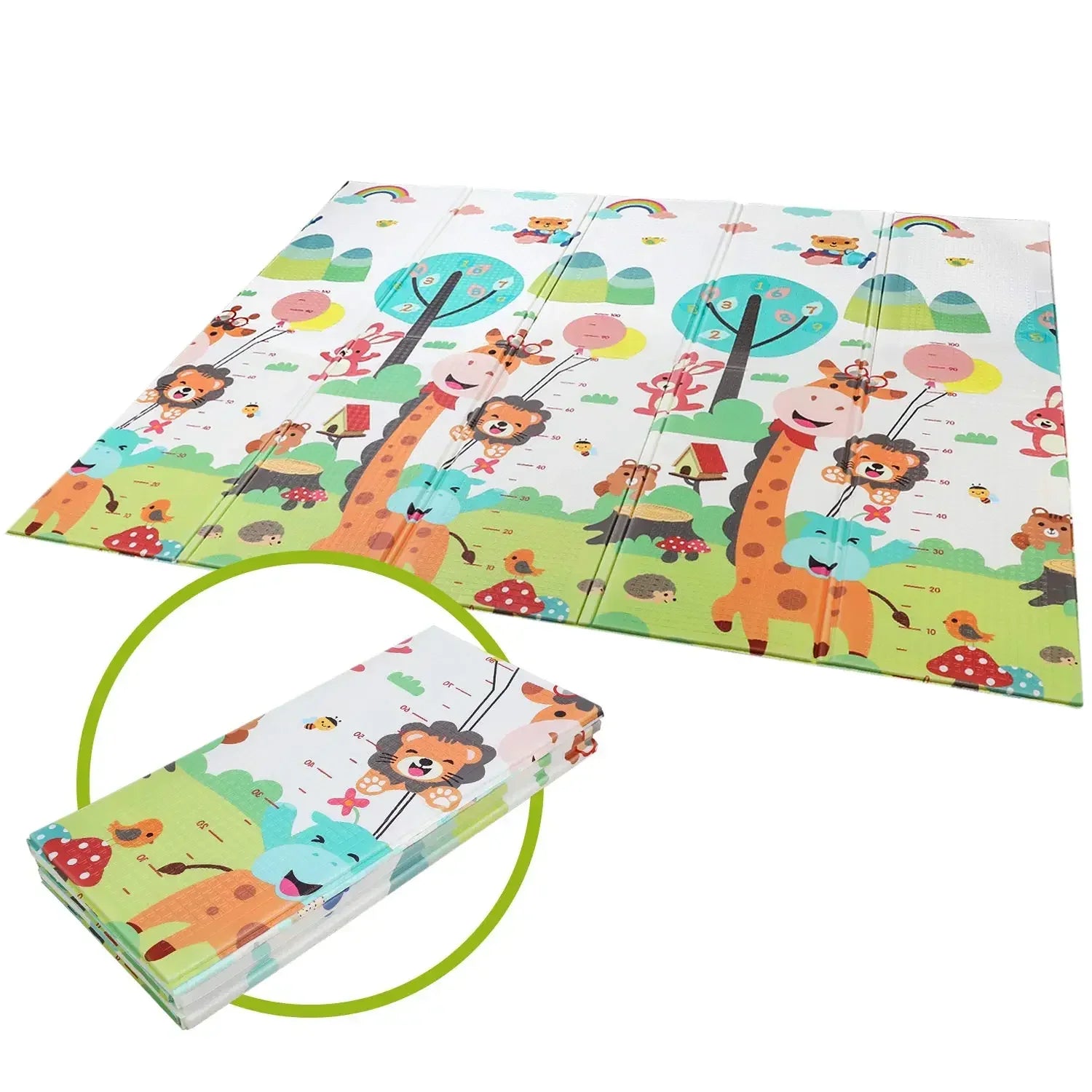 Baby Play Mat Foldable Baby Crawling Pad Reversible Thickening Children Floor Gym Mat Non-Slip Large Playmat BPA Free 200*180cm