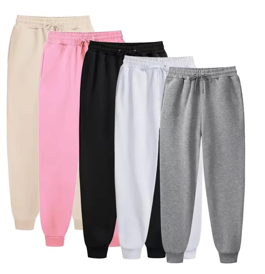Men's Casual Sweatpants Fleece Sports Pants Unisex Fashion Solid Loose Trousers Streetwear Autumn Winter Jogging Fitness Pants