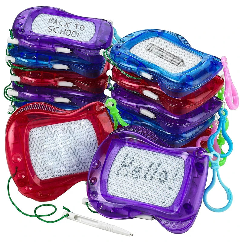 5/10/20/40/80PCS Mini Magnetic Drawing Board for Kids Backpack Keychain Clip Drawing Boards, Erasable Doodle Sketch Writing Pad