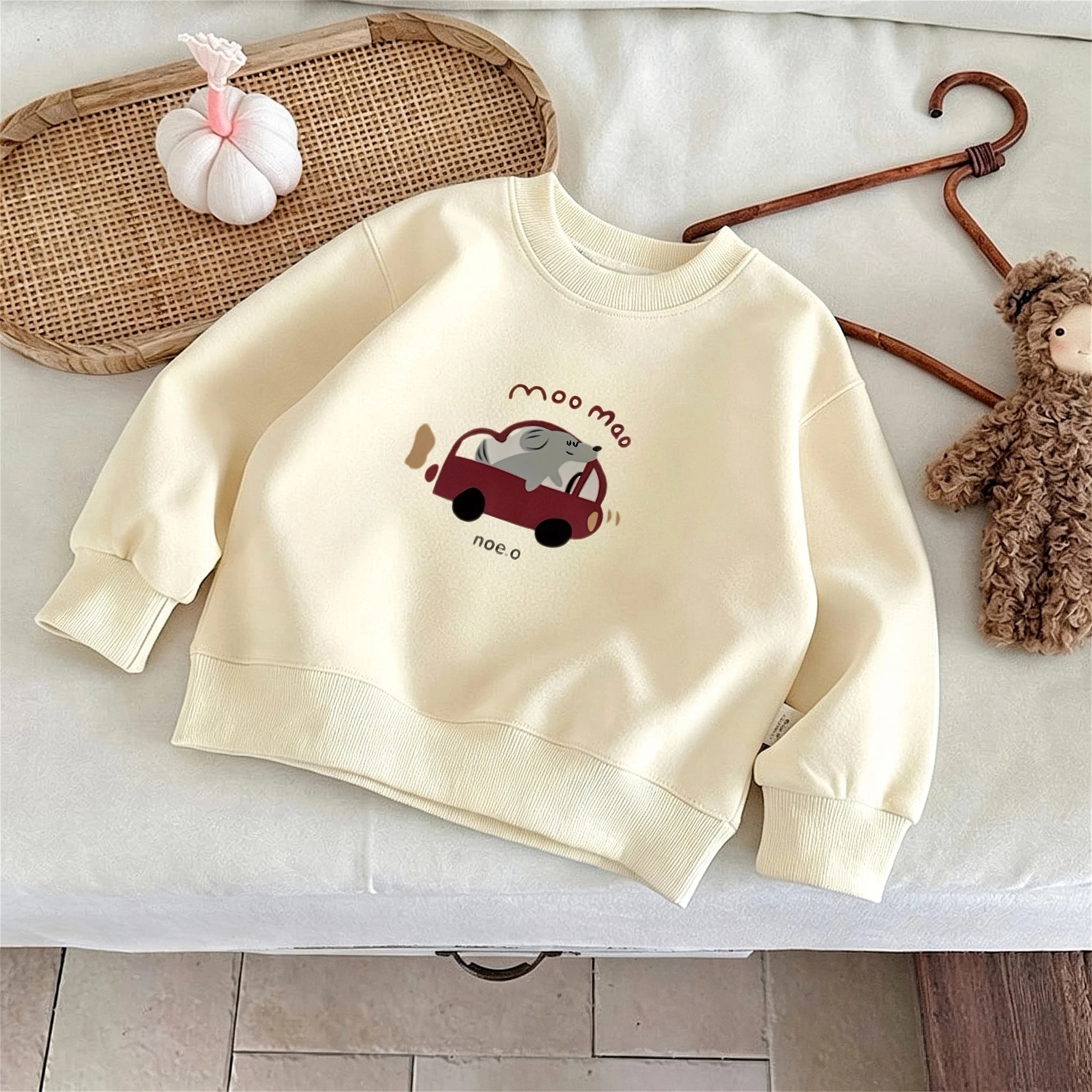 2026 New Children's Sweatshirts Printed Simple Casual Kids Autumn Clothing Long Sleeved Tops Hoodie Crewneck Girl Boy Clothes