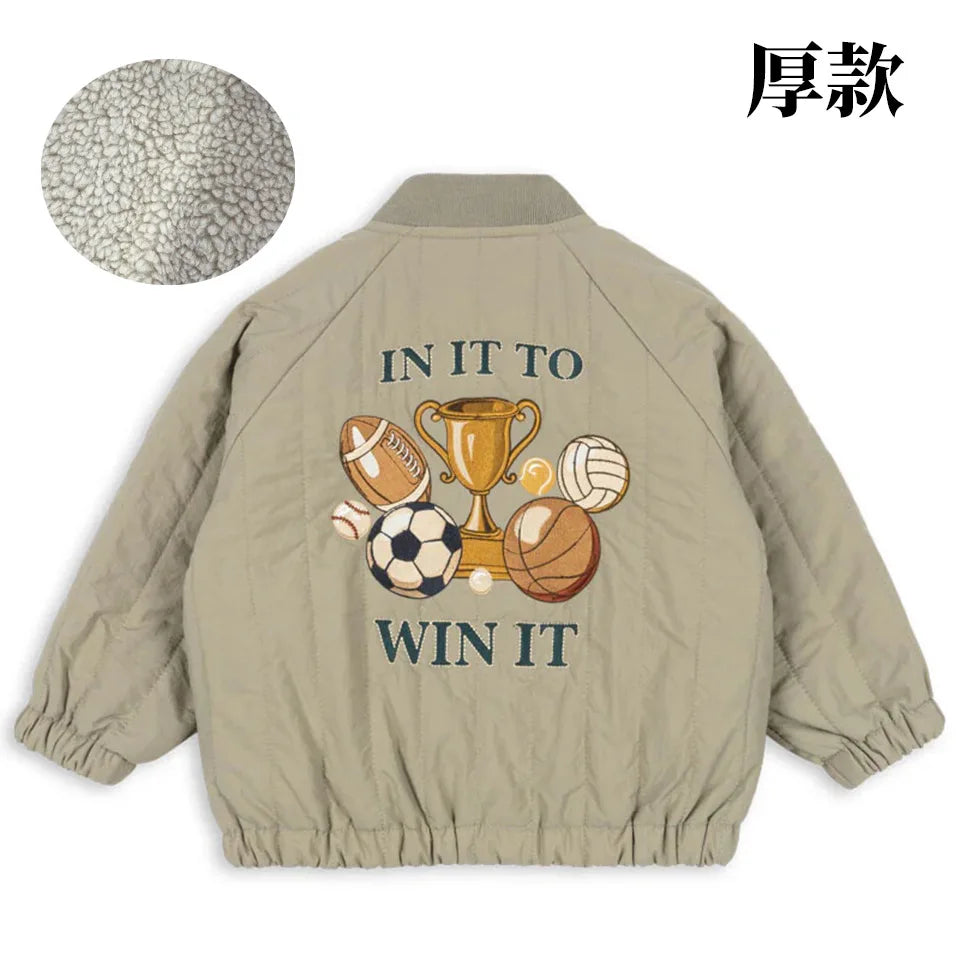 Children's Jacket 2026 Winter New Printed Cute Fleece Thermal Girls Jacket Cotton Thickened Windproof Boys Baby Cotton Clothes