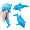 Squishy Shark Dolphin Stress Ball Fidget Toy Stretchy TPR Anxiety Relief Hand Therapy Sensory Gift for Adults Kids Party Favors