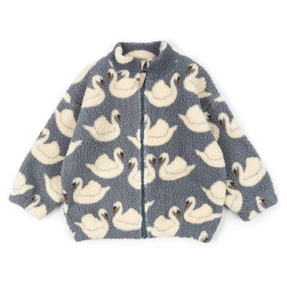 Children's Jacket 2026 Winter New Printed Cute Fleece Thermal Girls Jacket Cotton Thickened Windproof Boys Baby Cotton Clothes