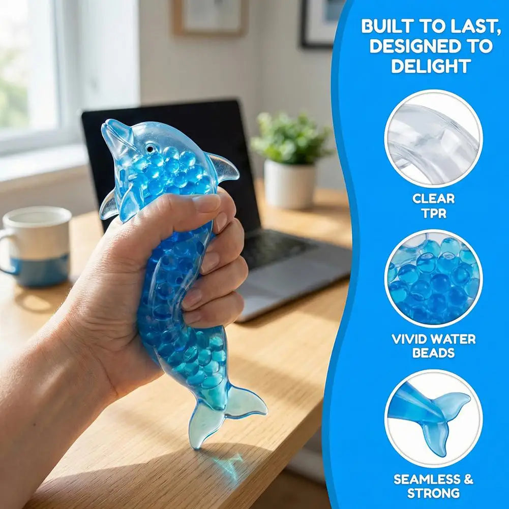 Squishy Shark Dolphin Stress Ball Fidget Toy Stretchy TPR Anxiety Relief Hand Therapy Sensory Gift for Adults Kids Party Favors