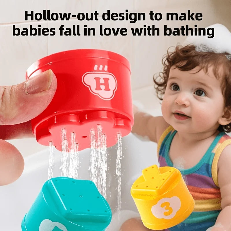 Kids Stacking Cups Rainbow Fold Cup Baby Early Education Puzzle Toy Color Sorting Training Hand Speed Competition Birthday Gifts