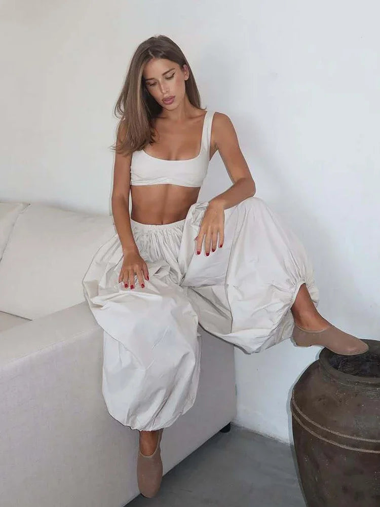 Casual Drop Waist Lantern Pant 3 Pieces Suit Women Stripe Long Sleeves Lapel Loose Shirt Sets 2026 Lady Daily Street Wears New