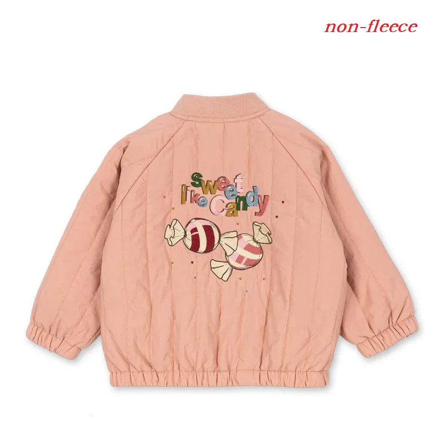Children's Jacket 2026 Winter New Printed Cute Fleece Thermal Girls Jacket Cotton Thickened Windproof Boys Baby Cotton Clothes