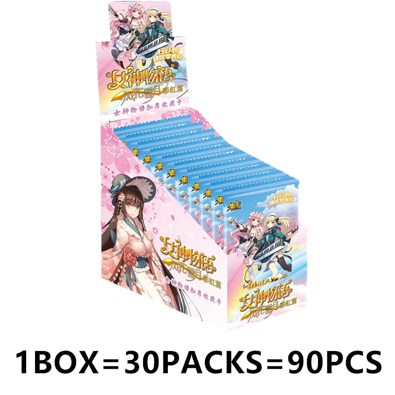 90pcs Set Goddess Story Thickened Gold Card Collectible Sexy Swimsuit Party Anime Collection Card Board Game Toy Gift
