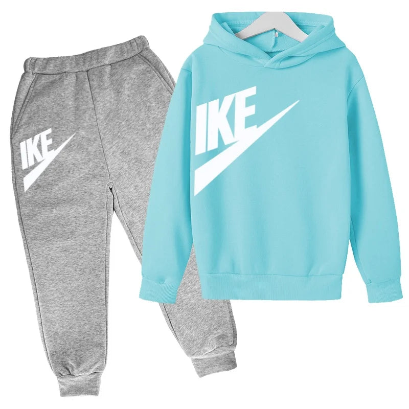 Kids Autumn Hoodie Letters Sports Pullover 3-12Years Coat Sweatshirt+Trousers Boy Girl Birthday Gift Clothes Leisure Fashion Set