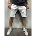 2024 Ripped tassel denim shorts New  Summer Men's Personalized Washable Perforated Denim Pants Large Casual Middle Pants