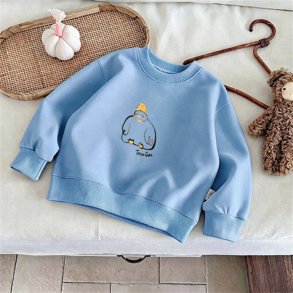 2026 New Children's Sweatshirts Printed Simple Casual Kids Autumn Clothing Long Sleeved Tops Hoodie Crewneck Girl Boy Clothes