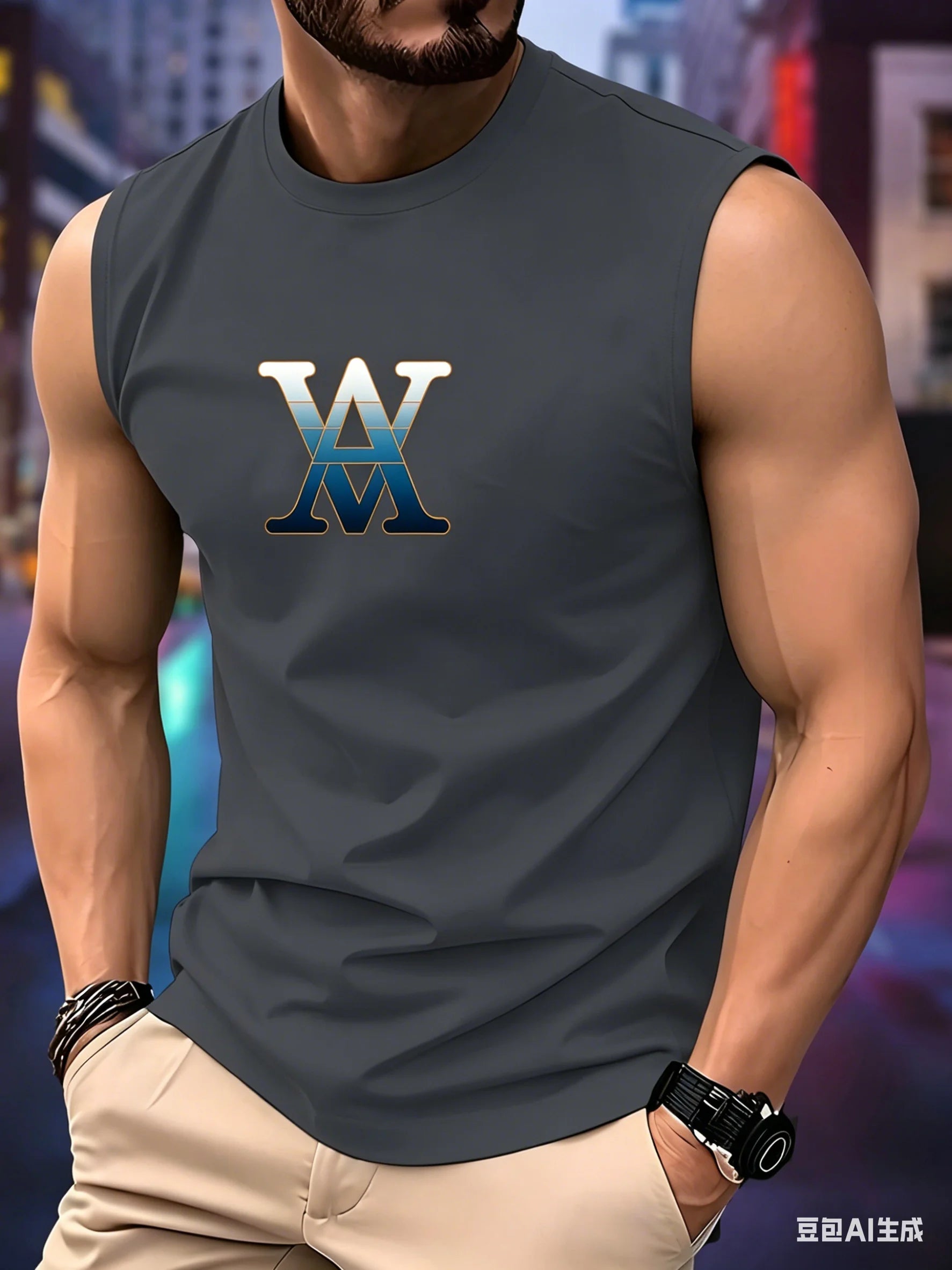 Sleeveless T-shirt for man Summer men's t-shirts and tank tops Outdoor Street Retro Top Sportswear men's t-shirts and tank tops
