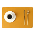 INS Nordic Solid Double Sides Leather Dining Mat Heat Insulation Placemat Home Waterproof Oil Proof Hotel Rectangle Pad