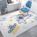 Kids Space Carpet Mat Rug Rocket Astronaut Planets Stars Pattern Soft Floor Mat for Children's Study Room Home Decoration