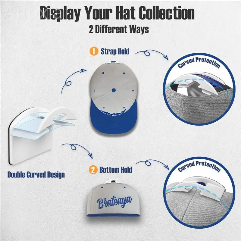 Baseball Cap Hooks Wall Mounted No Trace Hooks for Hat Necklace Headphone Storage Simple Design Home Accessories Wall Hooks
