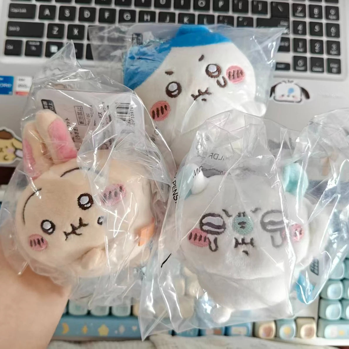 Anime Momonga Plush Doll Kawaii Hachiware Usagi Backpack Car Pendant Decoration Grab Machine Dolls Children Toy Gift