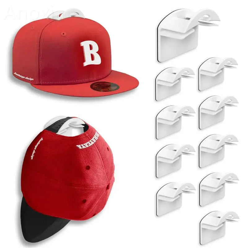Baseball Cap Hooks Wall Mounted No Trace Hooks for Hat Necklace Headphone Storage Simple Design Home Accessories Wall Hooks