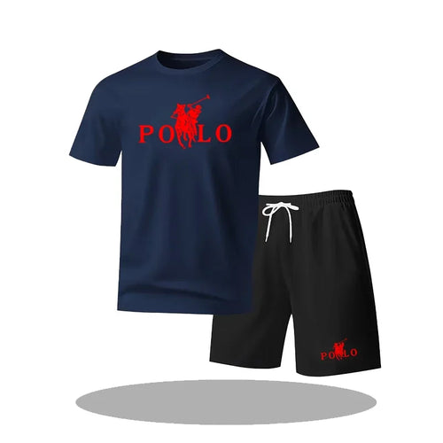 "2026 Men's Breathable Sports Pattern Printed T-shirt Casual Fashion Short-sleeved T-shirt Summer Streetwear Top Two-piece Set.