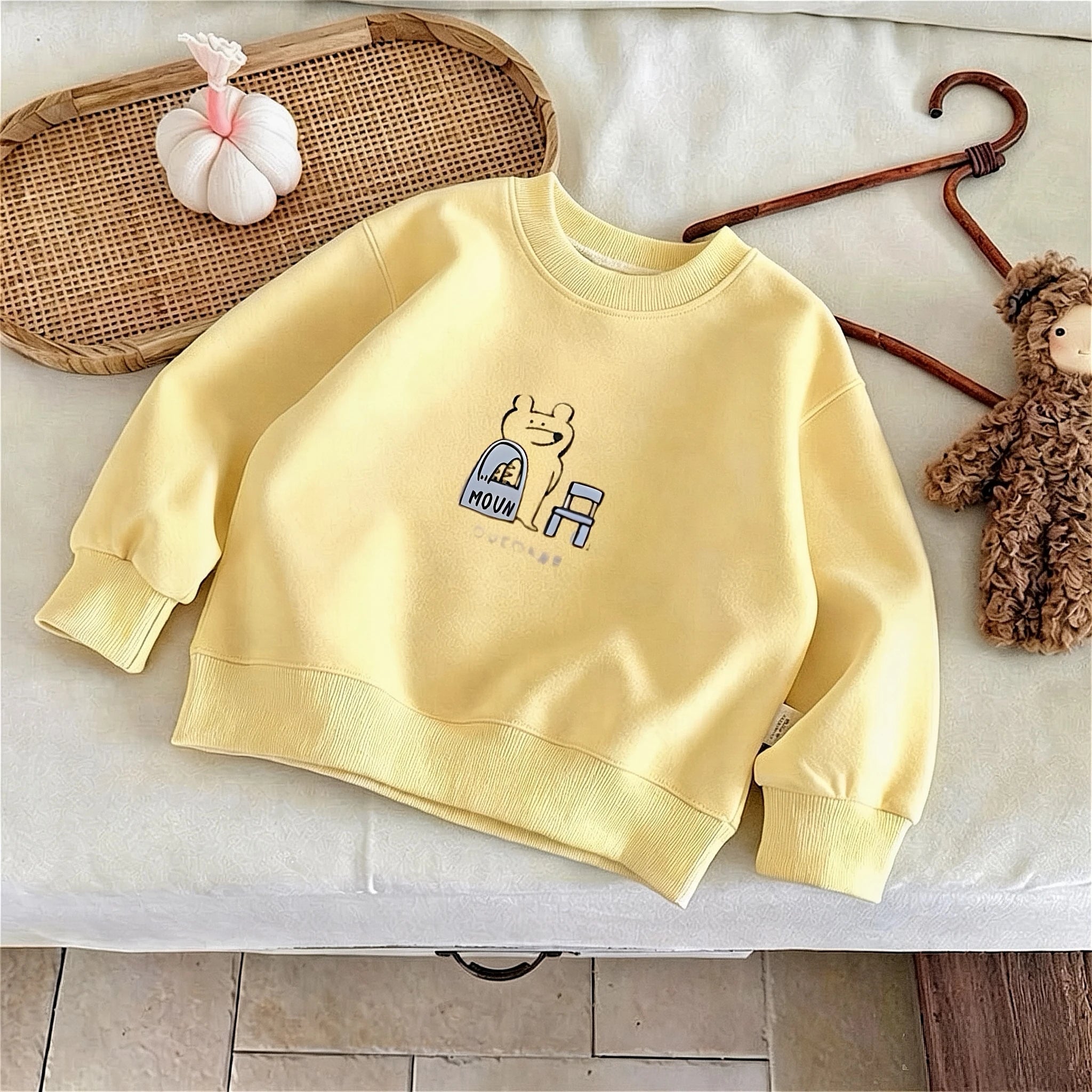 2026 New Children's Sweatshirts Printed Simple Casual Kids Autumn Clothing Long Sleeved Tops Hoodie Crewneck Girl Boy Clothes